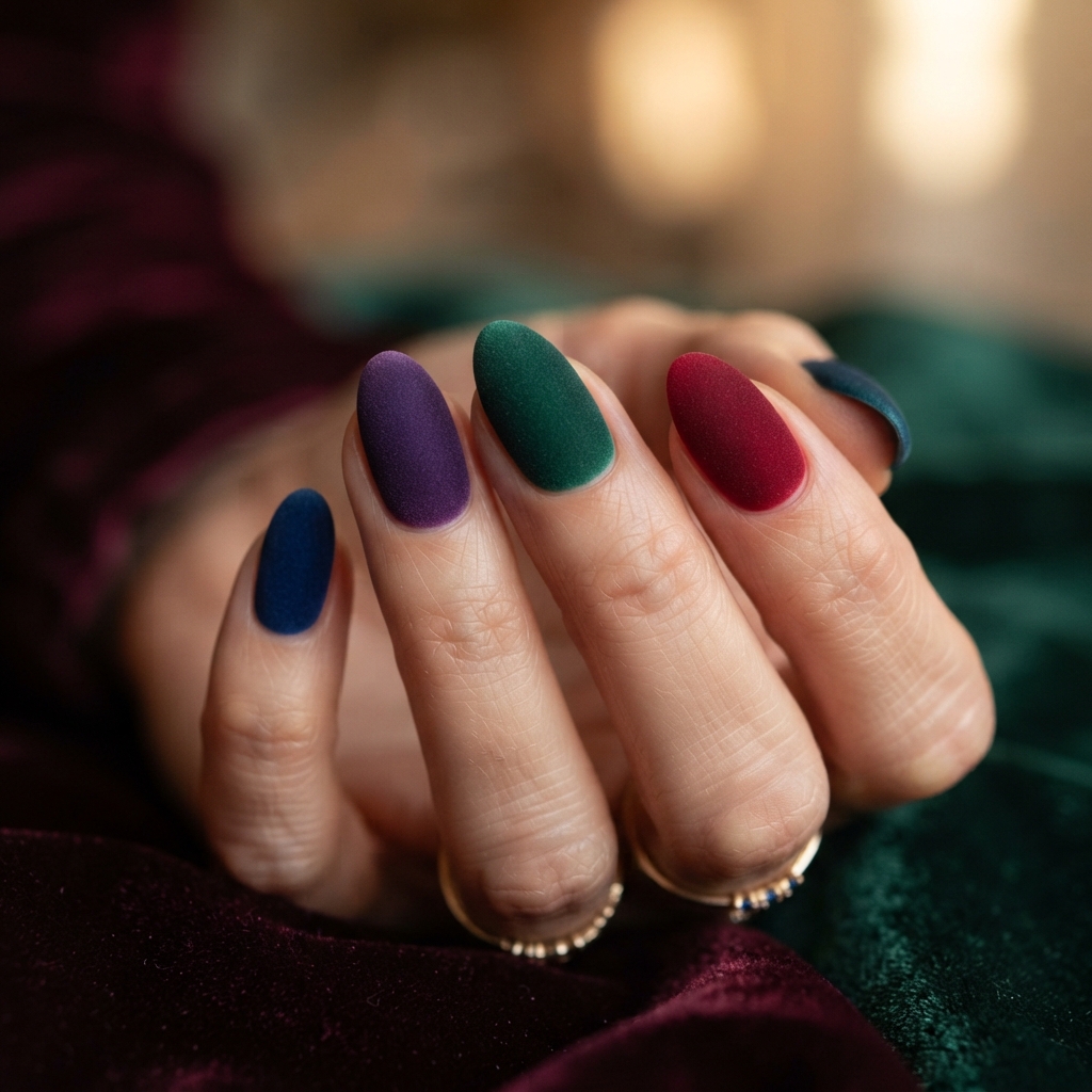 30 Winter Gel Nails Ideas You'll Want to Save 13 Velvet Matte Winter Nails Idea