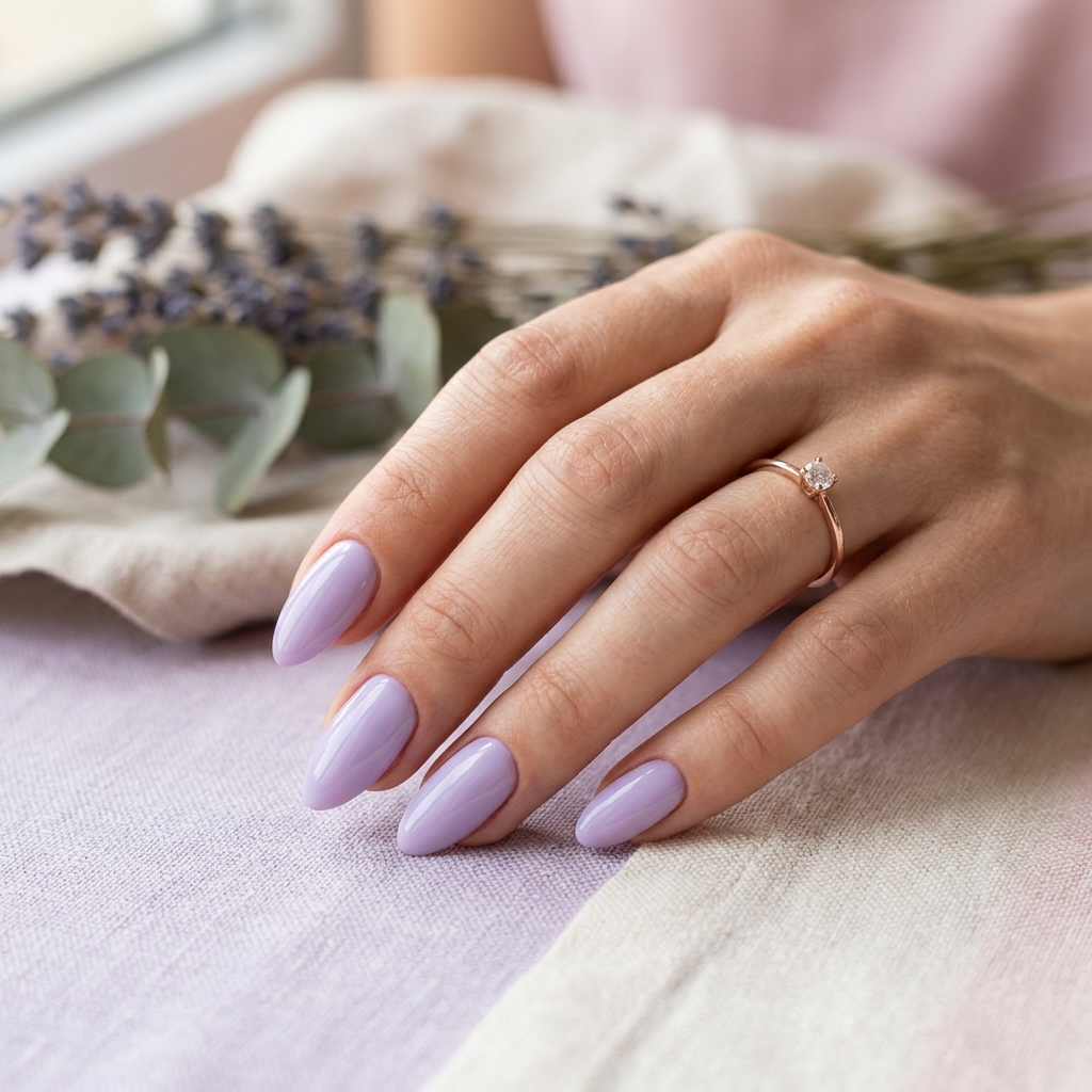 30 Simple Almond Nails Ideas That Never Go Out of Style 25 Soft Lavender Almond Nails Idea