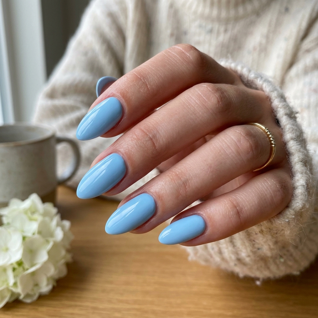 Light Blue Nails 30: Shades, Designs & Inspo for Every Style 9 Almond Light Blue Nails Ideas