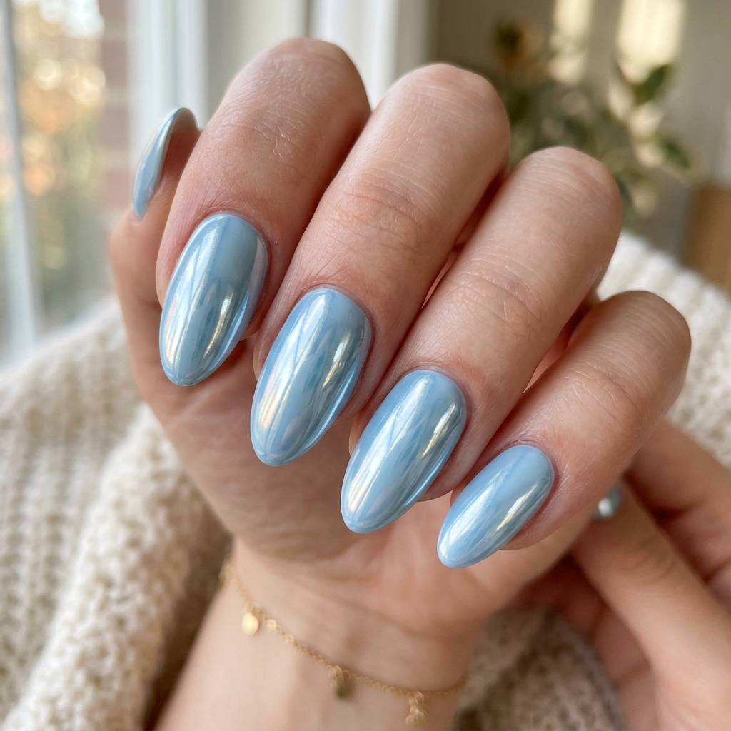 Light Blue Nails 30: Shades, Designs & Inspo for Every Style 7 Chrome Light Blue Nails Ideas