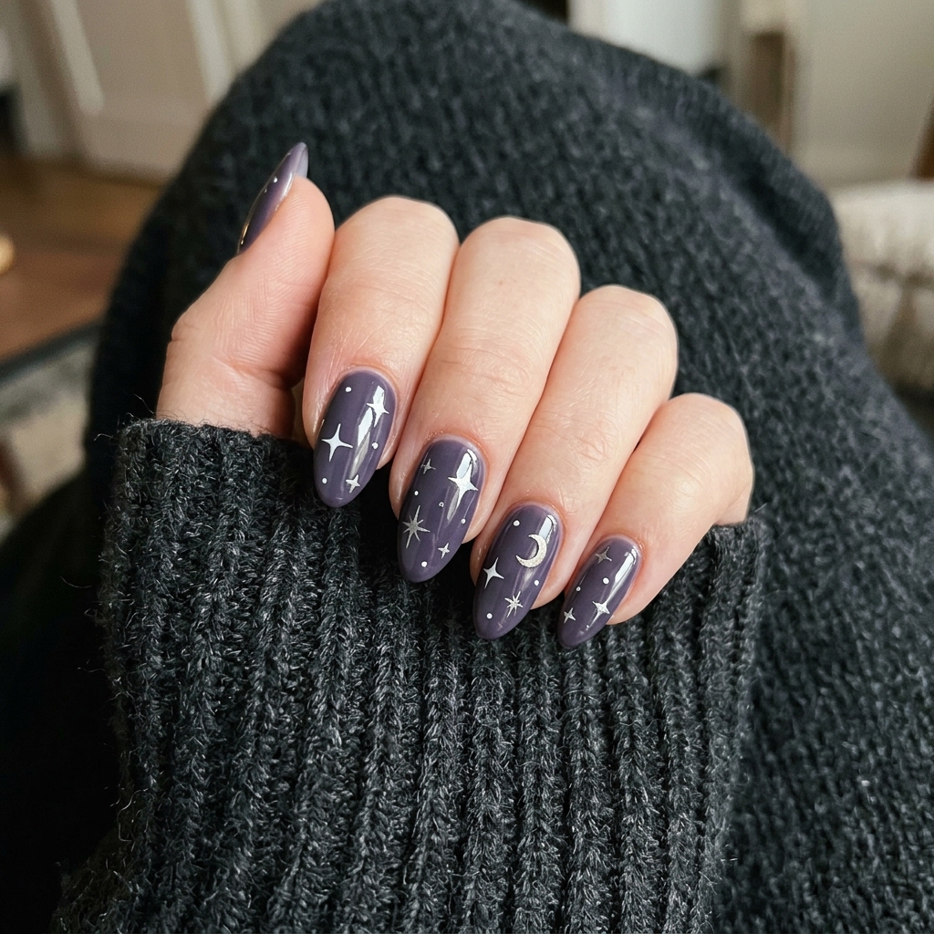 Starry Light Purple Nails Ideas
