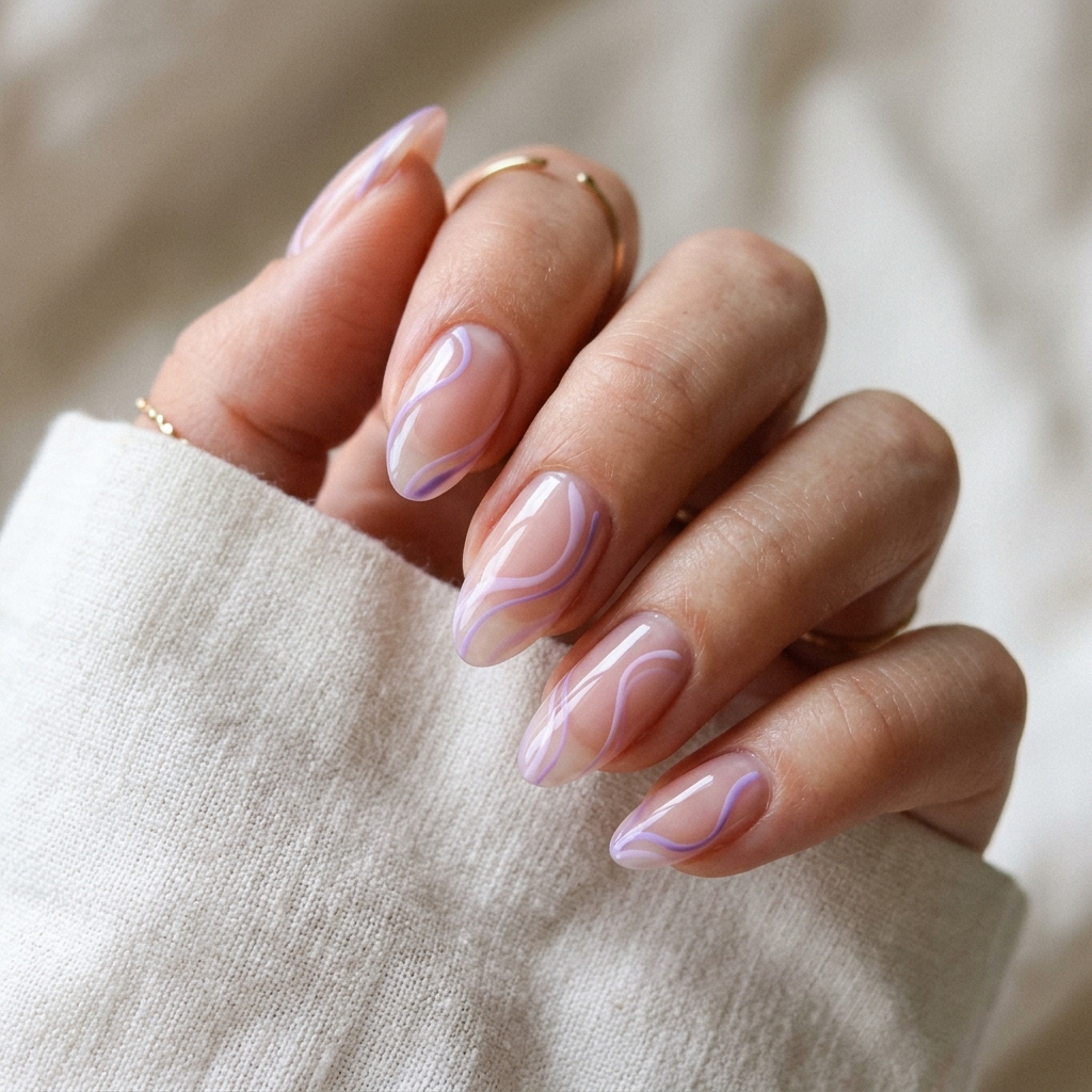 Lilac Swirl Line Art Ideas