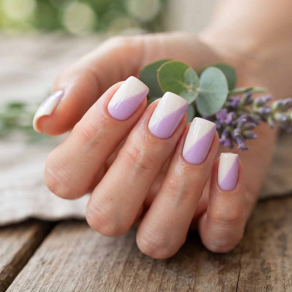 30 Pastel Spring Nails Ideas You'll Want to Pin Now 19 Lilac white two tone nails 202607180038