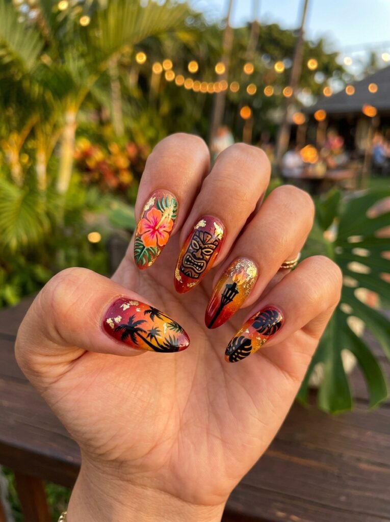 Hawaii Nails Ideas: 30 Ways to Bring Island Beauty to Your Fingertips 11 Luau Nail Ideas