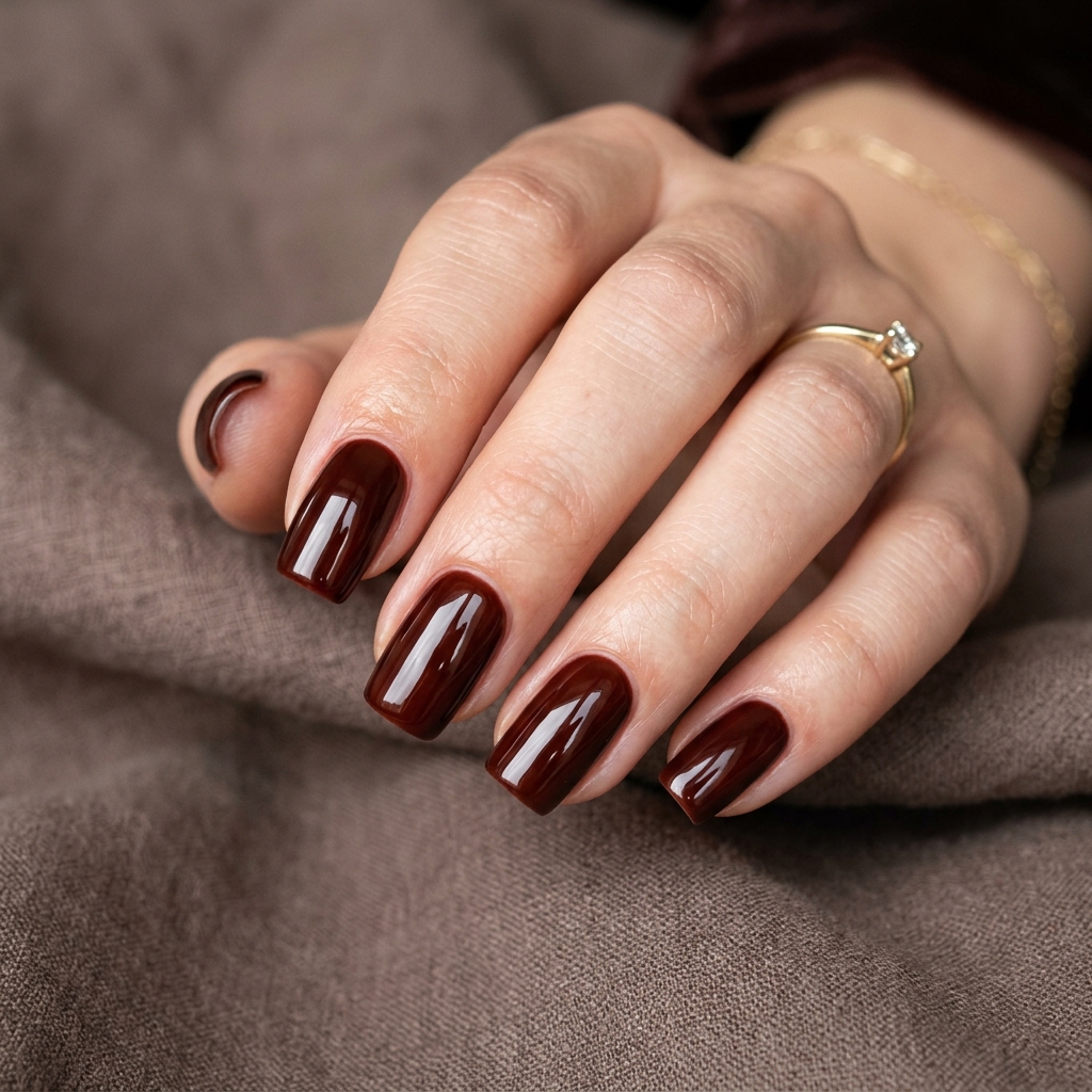 30 November Nails Inspo: Thanksgiving Ready Manicures You'll Love 28 Mahogany Brown Nails Ideas