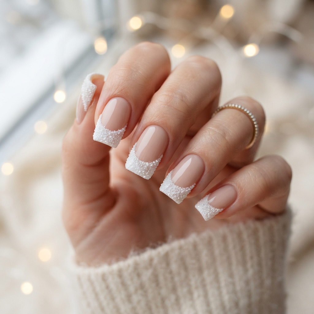 30 Winter Wonderland Nails Ideas You'll Want to Save 7 Snow-Capped French Tip Ideas