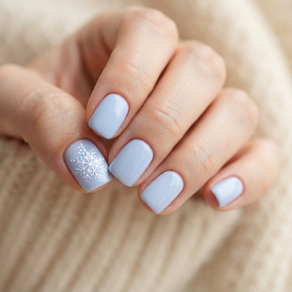 30 Winter Wonderland Nails Ideas You'll Want to Save 12 Snowflake Accent Nail Ideas