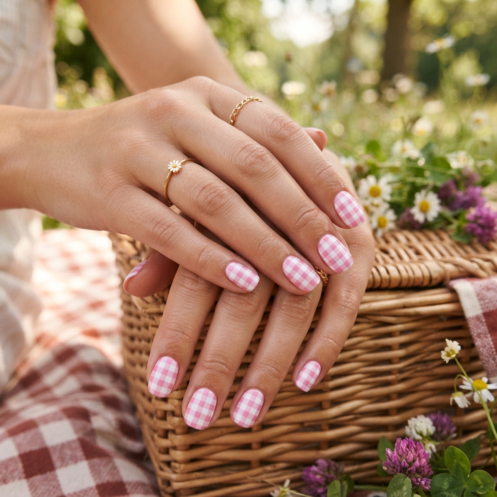 30 Pastel Spring Nails Ideas You'll Want to Pin Now 26 Pastel Gingham Nail Ideas