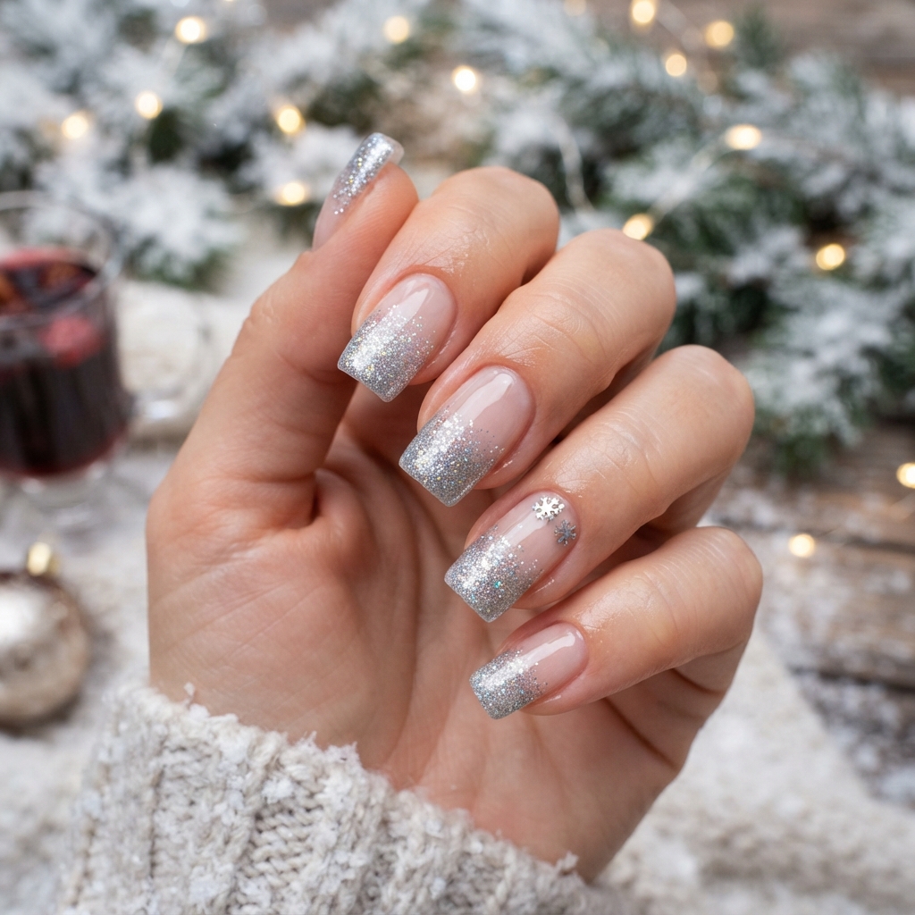 30 Winter Wonderland Nails Ideas You'll Want to Save 28 Winter Wonderland Glitter Tip Ideas