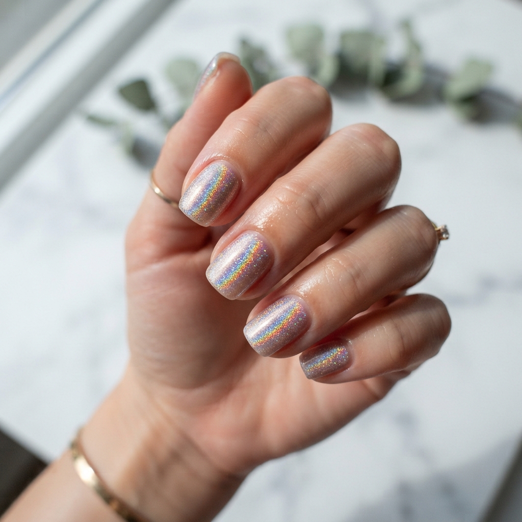 30 Winter Wonderland Nails Ideas You'll Want to Save 8 Holographic Ice Nail Ideas