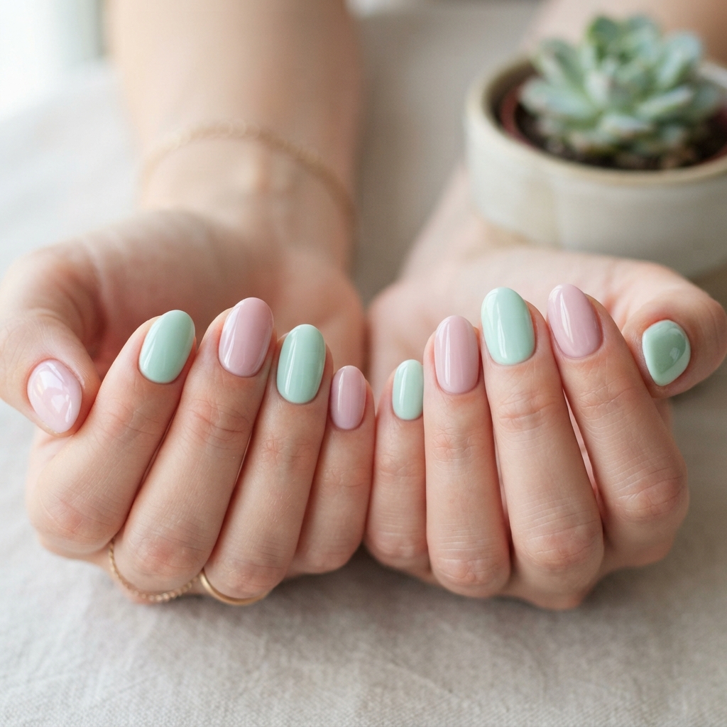 30 Pastel Spring Nails Ideas You'll Want to Pin Now 21 Mint and Pink Duo Nail Ideas