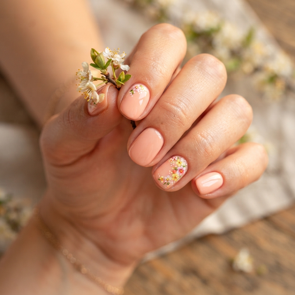 30 Pastel Spring Nails Ideas You'll Want to Pin Now 8 Peach Blossom Nail Ideas