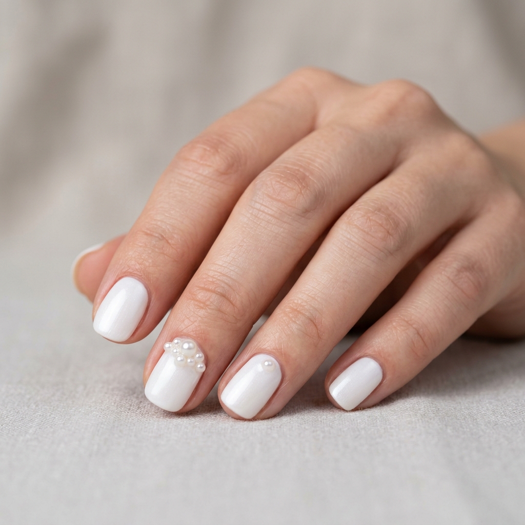 30 Pearl Nails Ideas to Inspire Your Next Manicure 12 White Pearl Nails Ideas