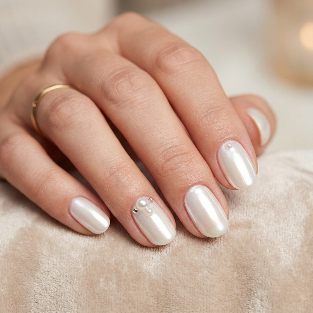 30 Pearl Nails Ideas to Inspire Your Next Manicure 27 Glossy Pearl Nail Ideas
