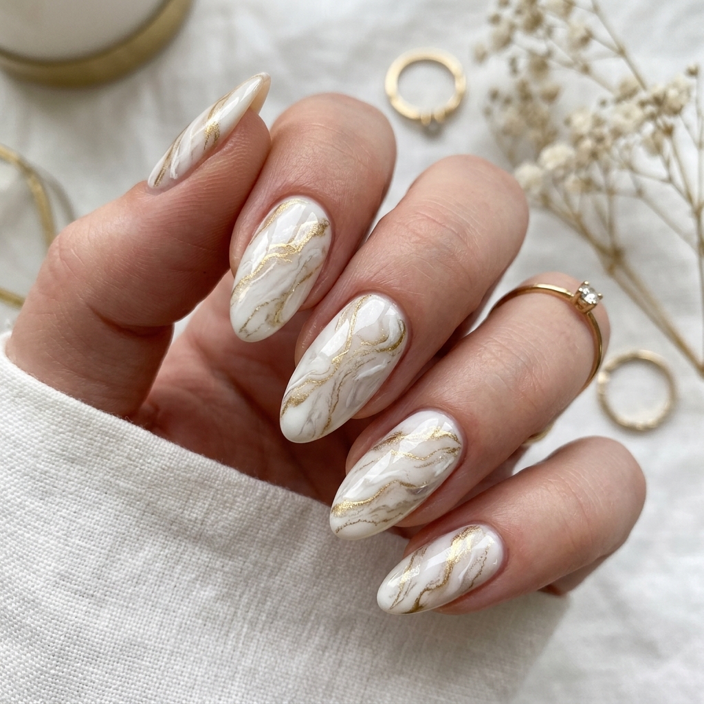 30 Simple Nail Art Ideas to Spark Your Creativity 8 Marble Simple Nail Art Ideas