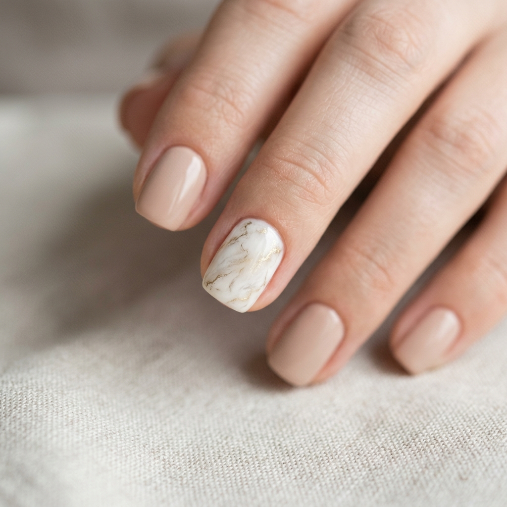 30 Simple Prom Nails Ideas for an Effortlessly Elegant Look 13 Subtle Marble Nail Ideas