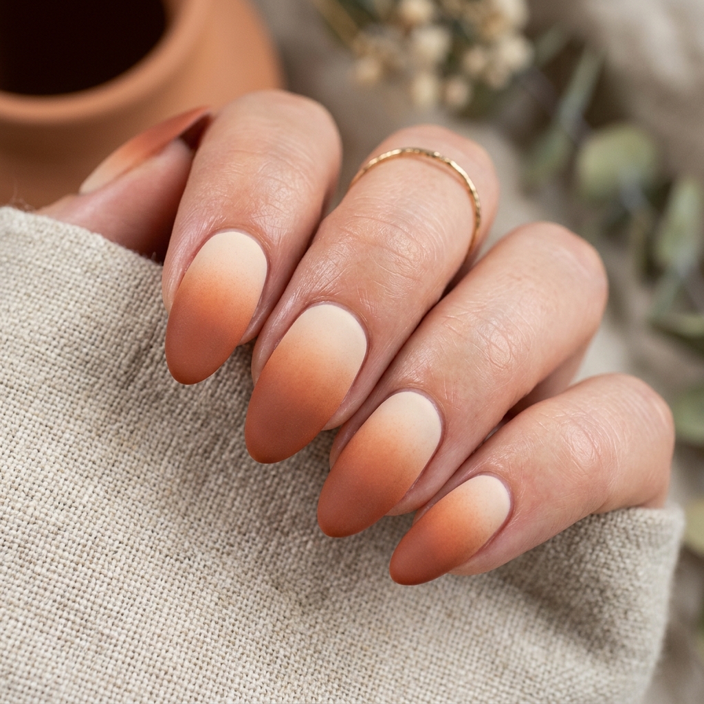 Matte Terracotta Ombre Nails 202607121857