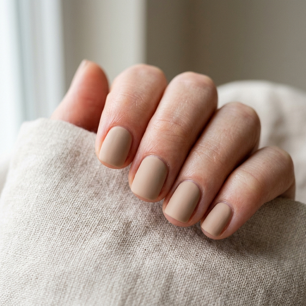 30 Short Natural Nails Ideas to Inspire Your Next Manicure 9 Matte Beige Nail Idea
