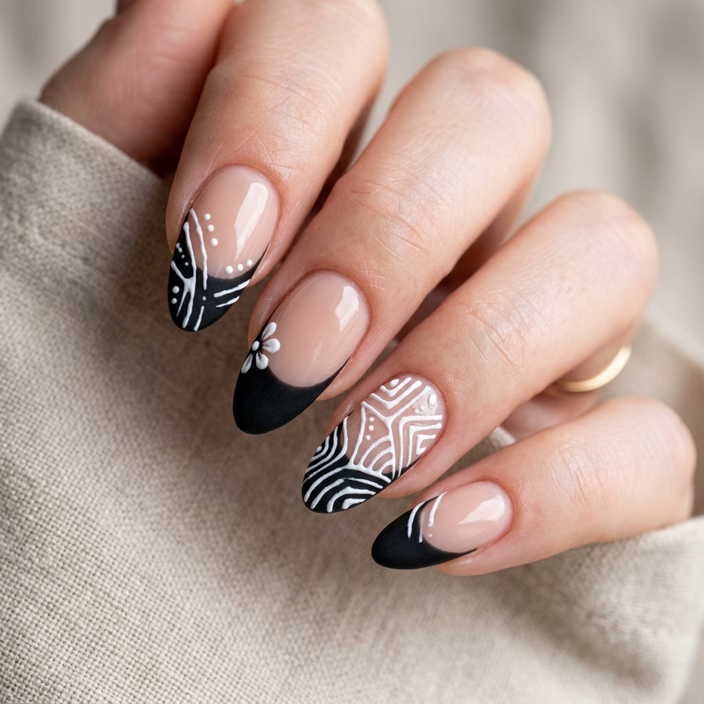 30 Black French Tip Nails 2026: The Coolest Way to Wear French Tips 10 Matte Black Tip Nails Ideas