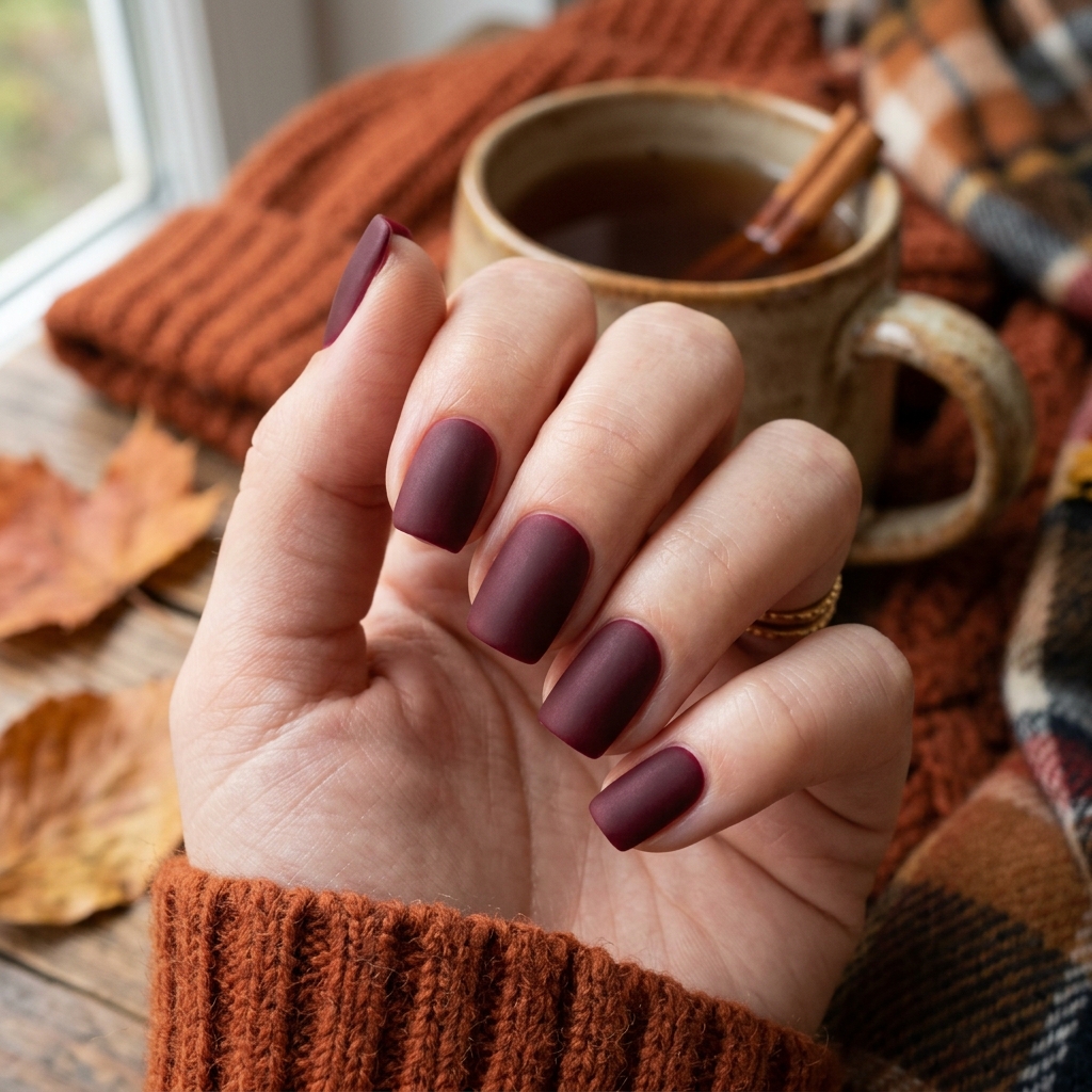Autumn Nails Ideas: 30 Warm and Creative Ways to Style Your Manicure 10 Matte Finish Autumn Nails Idea