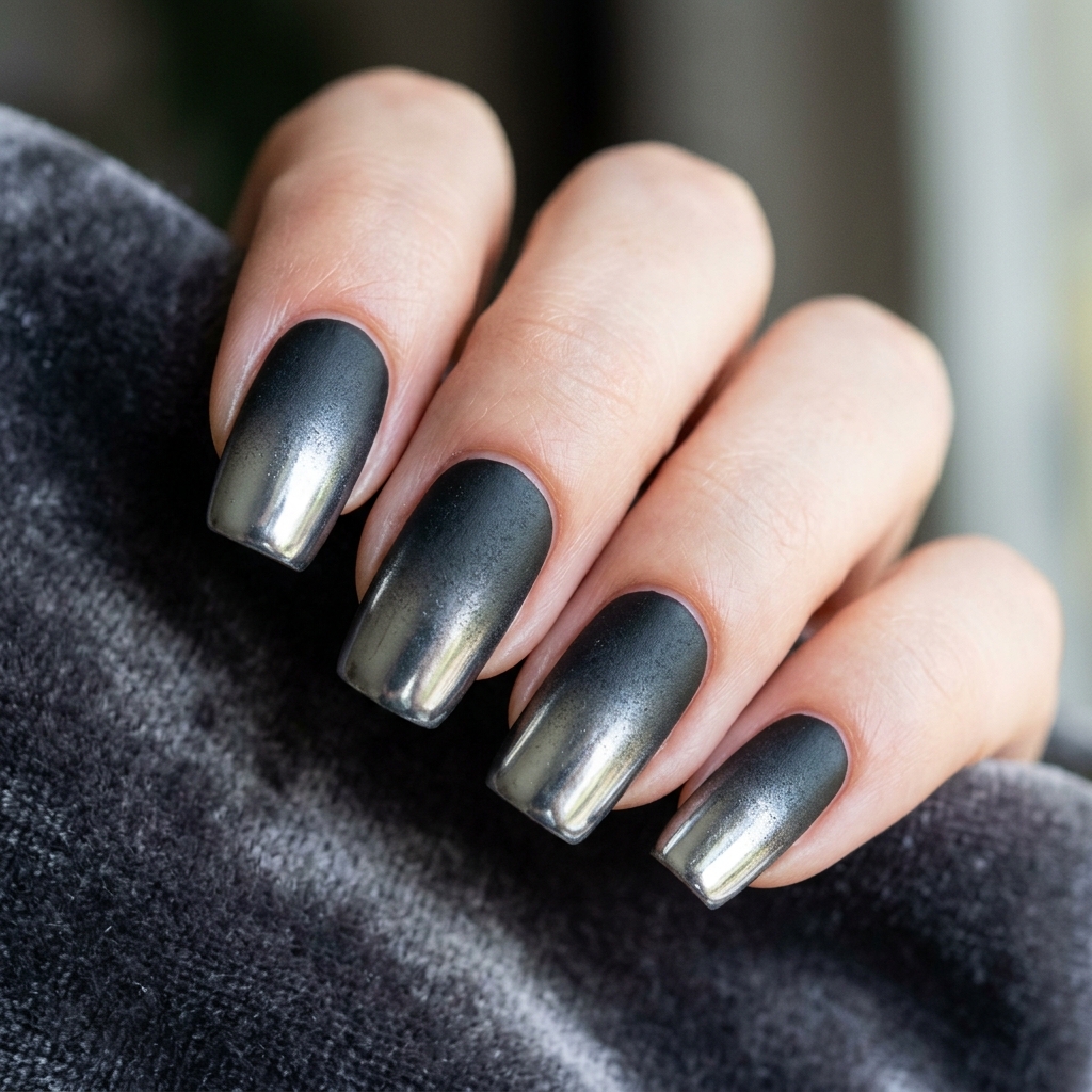 30 Chrome Ombre Nails Ideas for a Shine That Never Quits 27 Matte to Chrome Fade Ideas