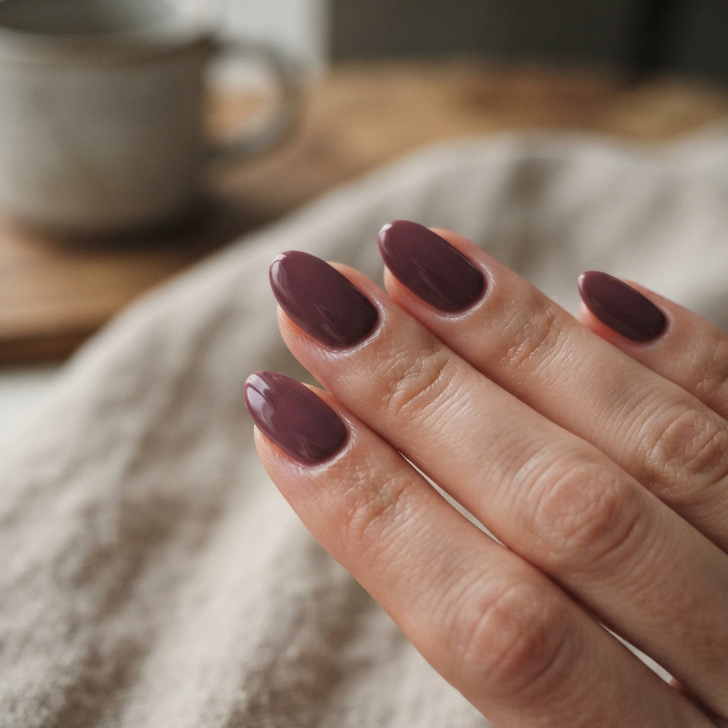 30 Winter Gel Nails Ideas You'll Want to Save 25 Deep Mauve Gel Nails Idea