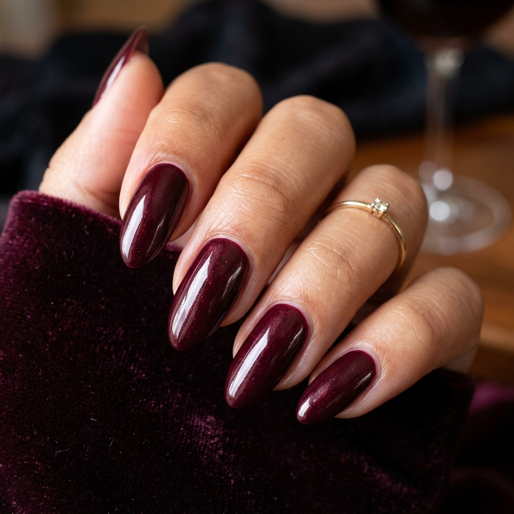 Merlot nails deep wine polish 202607121855