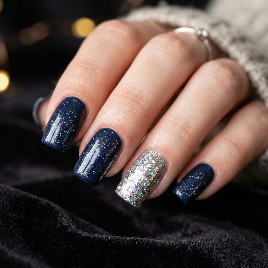 January Nails Ideas: 30 Fresh and Frosty Ways to Start the Year 7 New Year Sparkle January Nails Idea