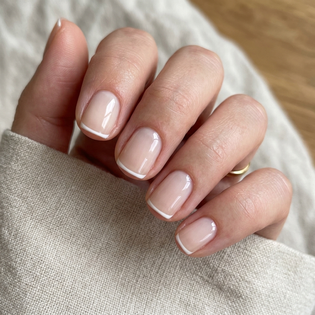 Short Acrylic Nails Round Up: 30 Stylish Looks for Every Nail Shape 19 Micro French Tip Short Acrylic Nails
