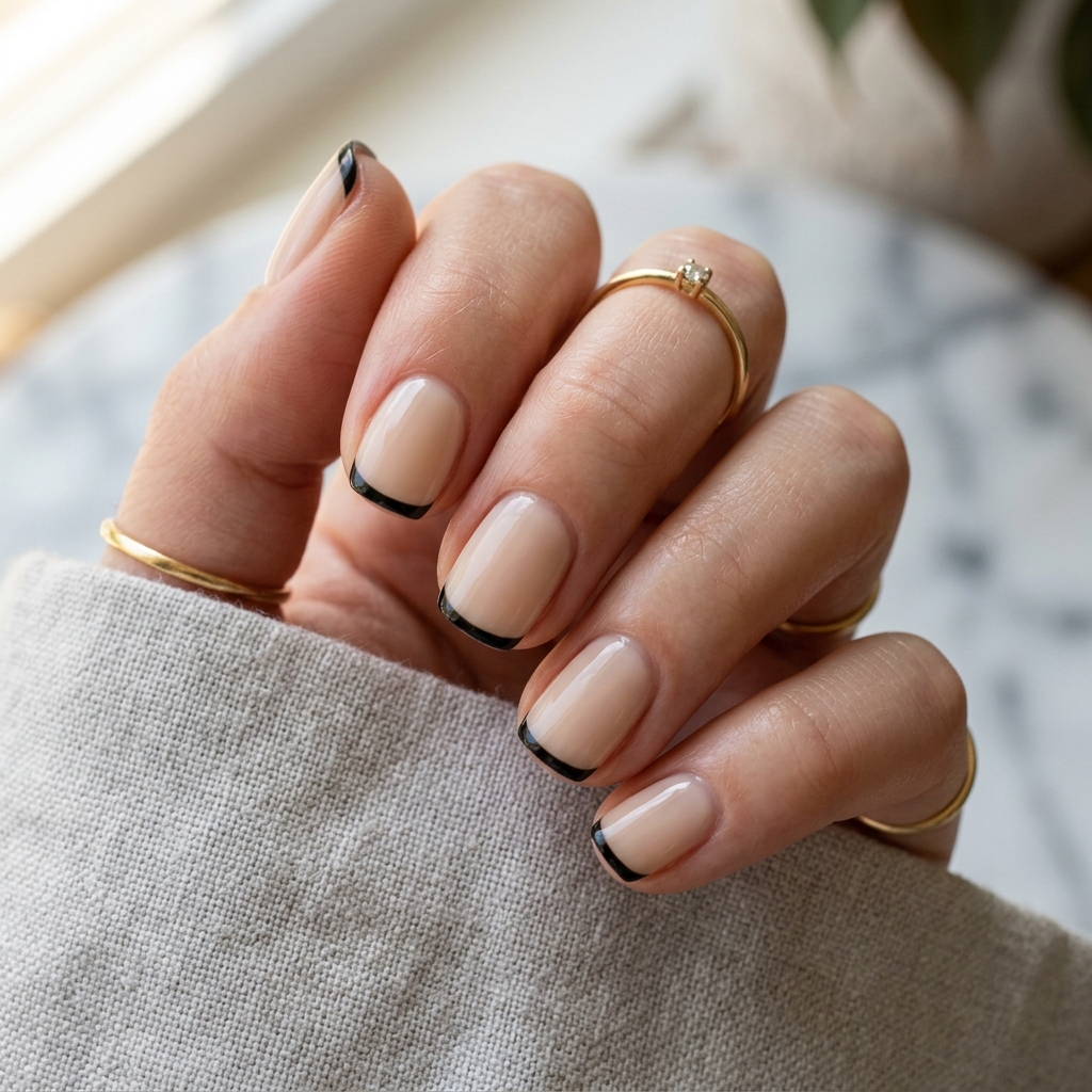 30 Black French Tip Nails 2026: The Coolest Way to Wear French Tips 3 Micro Black French Tip Nails Ideas