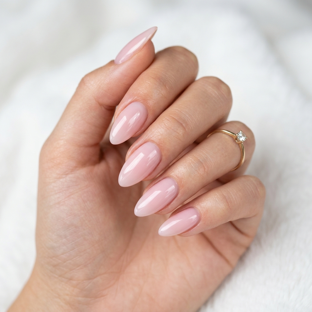 Elegant Milky Pink Almond Nails Ideas