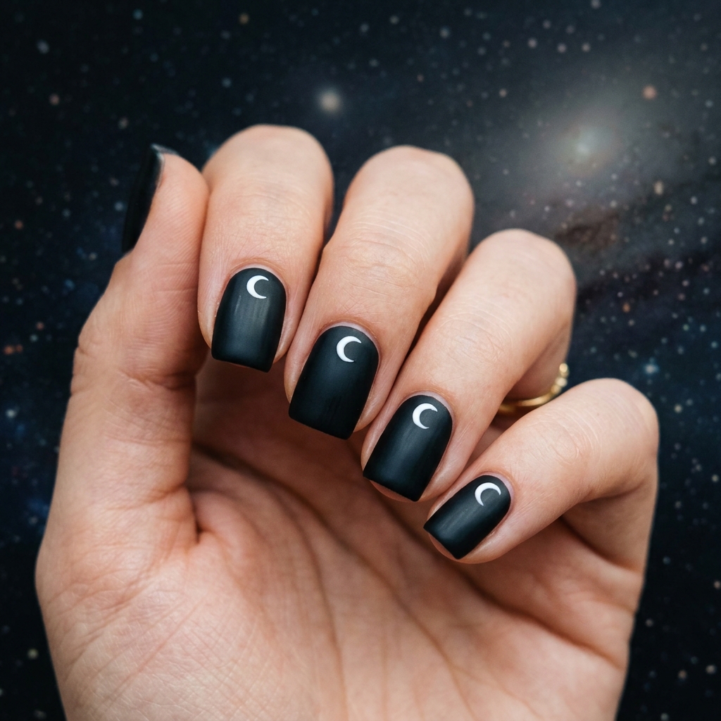 Minimalist Moon Nail Idea