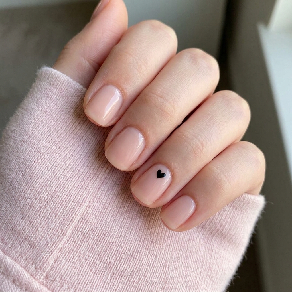 Minimalist Heart Nail Ideas