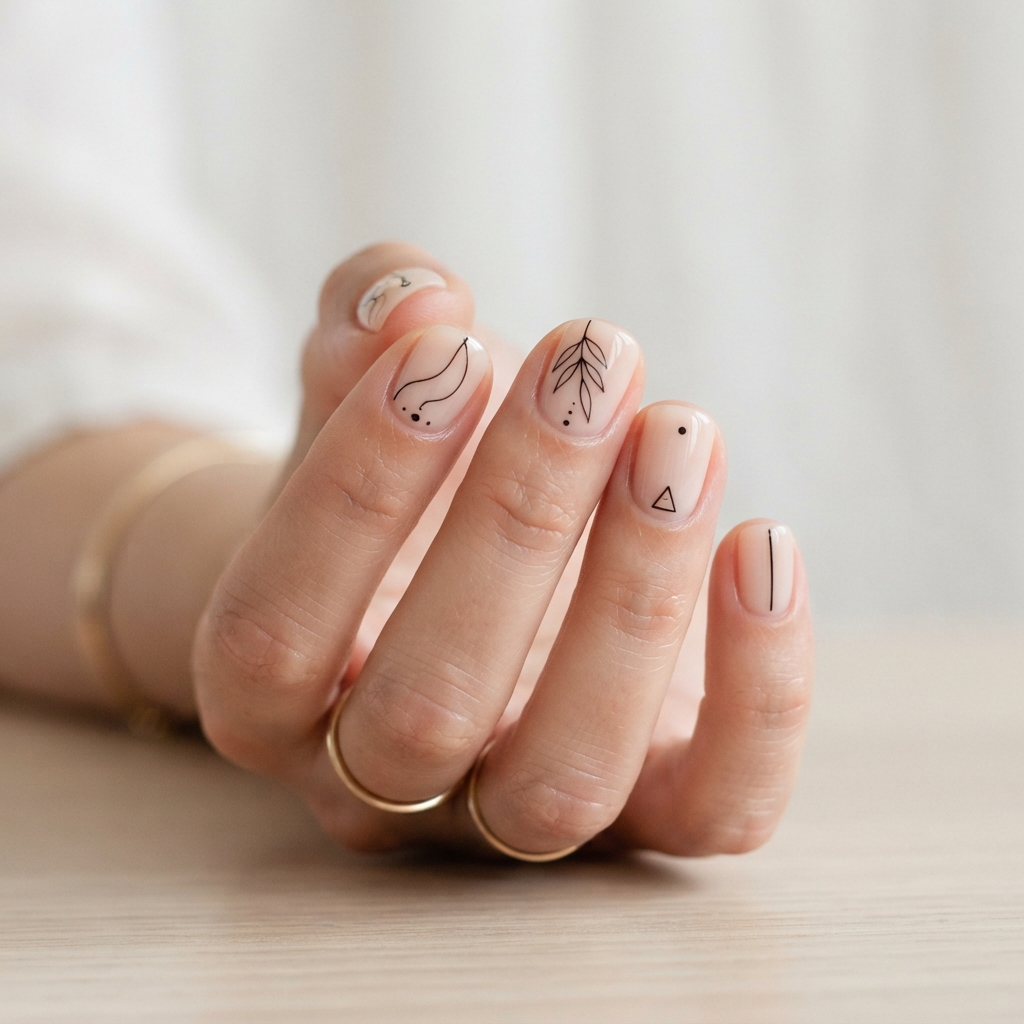 30 short Summer Nails 2025 ideas You'll Want to save Now 28 Minimalist Line Art Nail Ideas