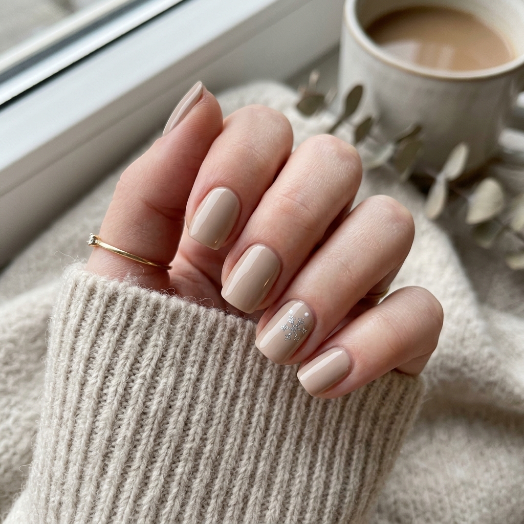 Minimalist Winter Nail Idea