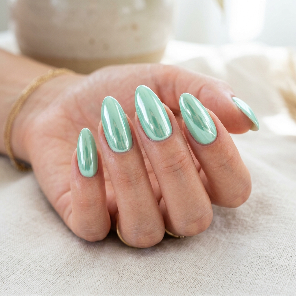 Mint Green Chrome June Nails 2026 Ideas