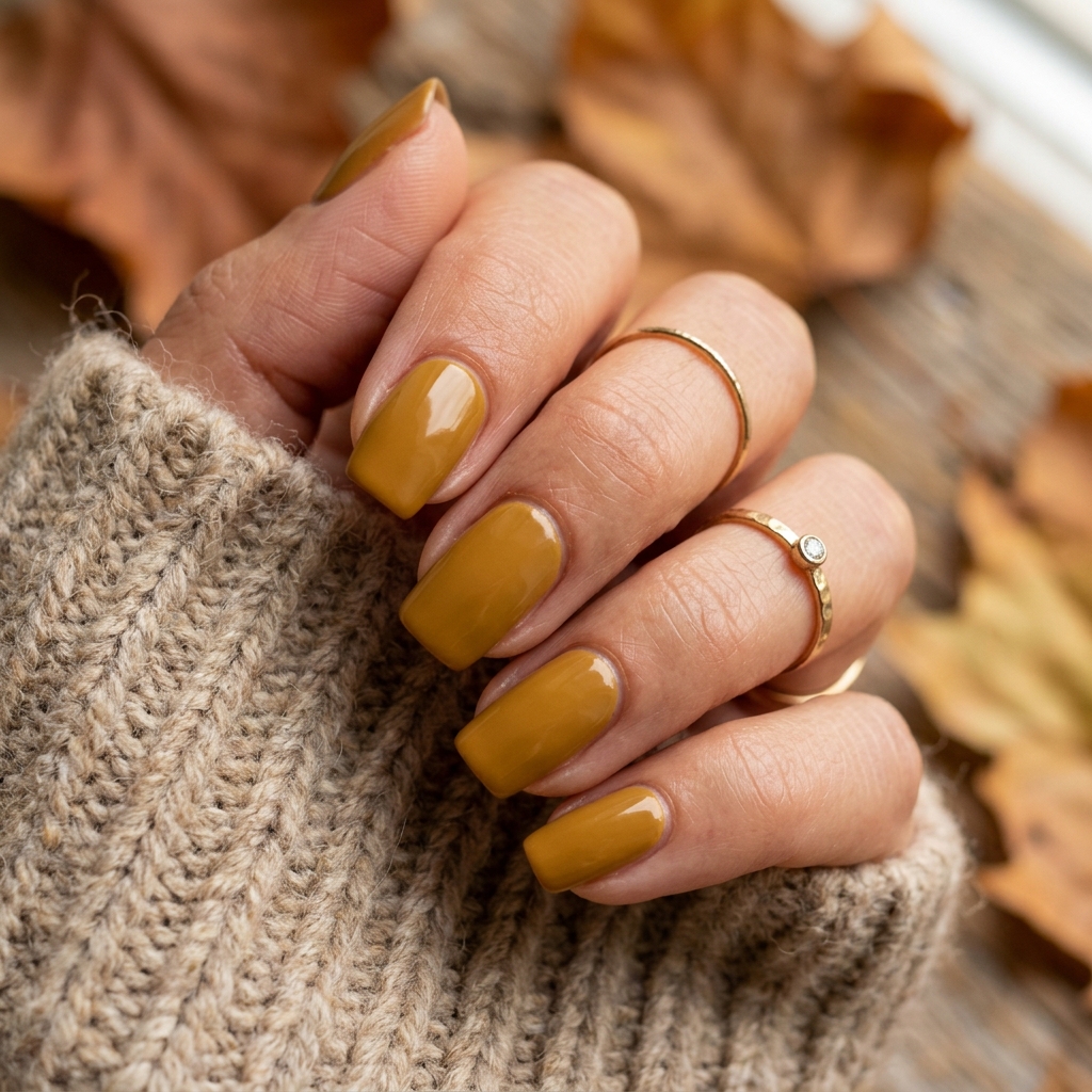 Mustard Yellow Nail Idea