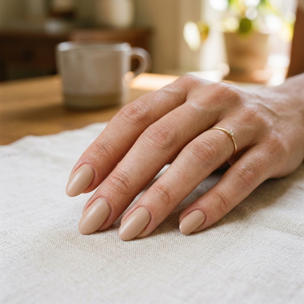 Muted Beige Summer Simple Summer Nails