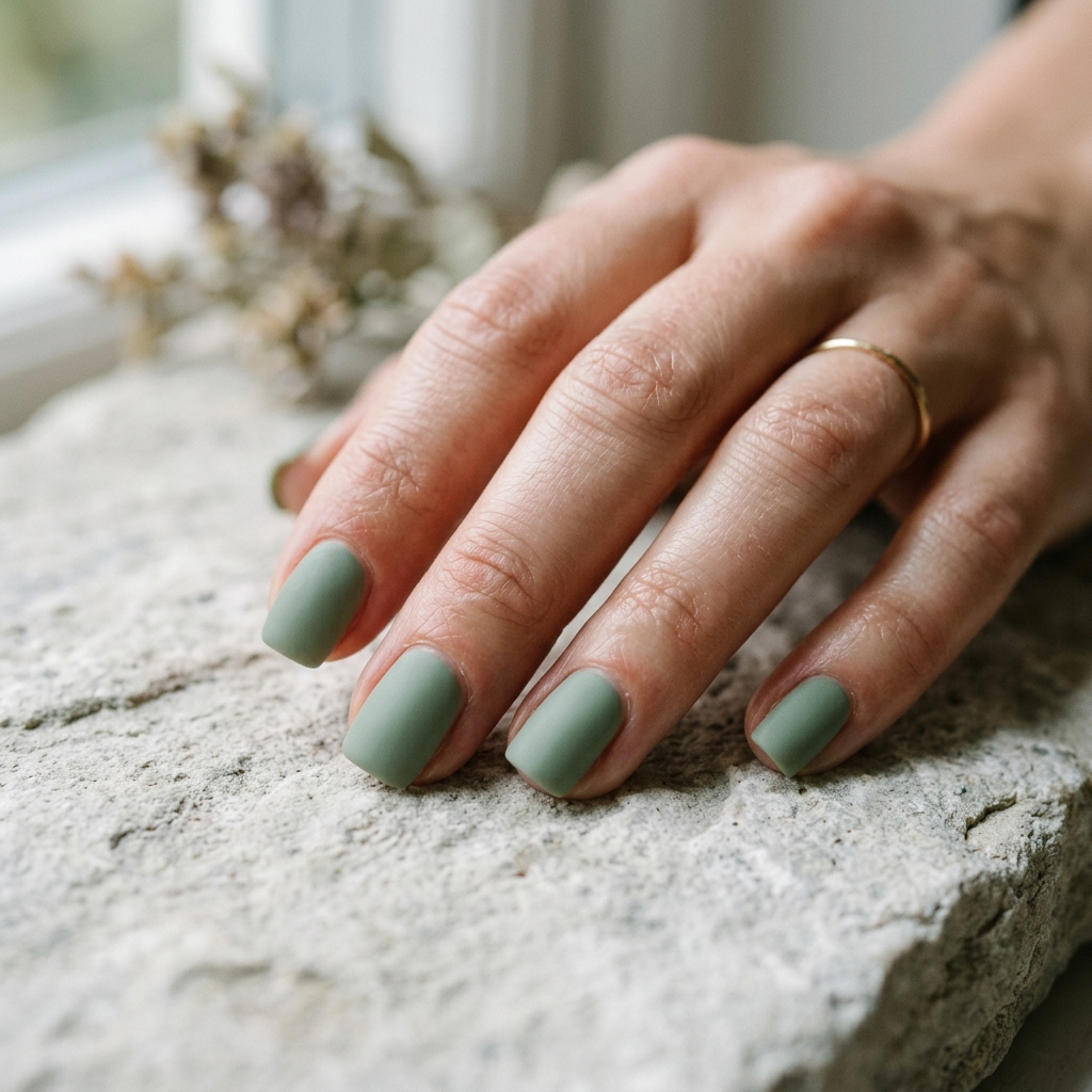 Simple Short Nails Ideas: 30 Creative Looks to Inspire Your Next Manicure 25 Muted Green Nails Idea