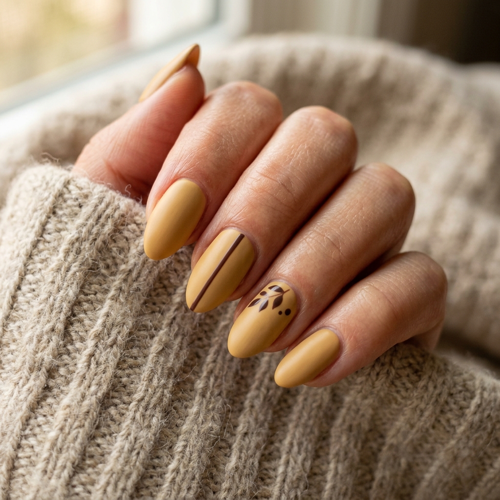 30 November Nails Inspo: Thanksgiving Ready Manicures You'll Love 29 Muted Mustard November Nails Ideas