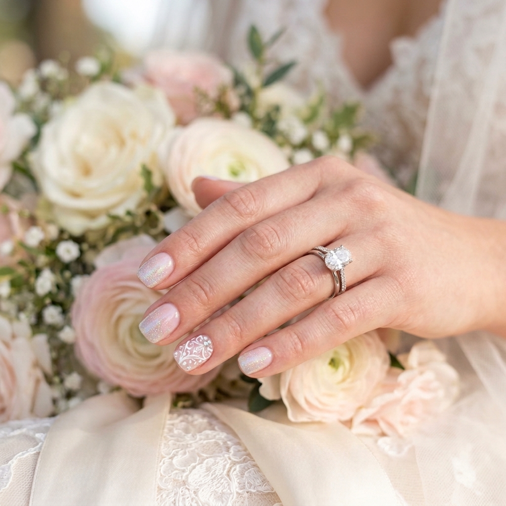 Wedding Light pink Nails Ideas