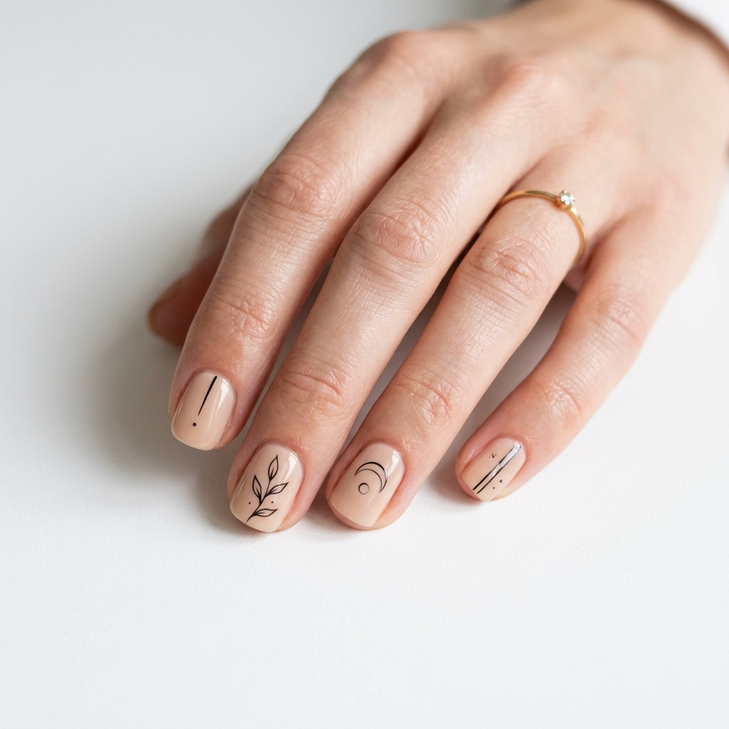 Simple Short Nails Ideas: 30 Creative Looks to Inspire Your Next Manicure 4 Minimalist Line Art Idea