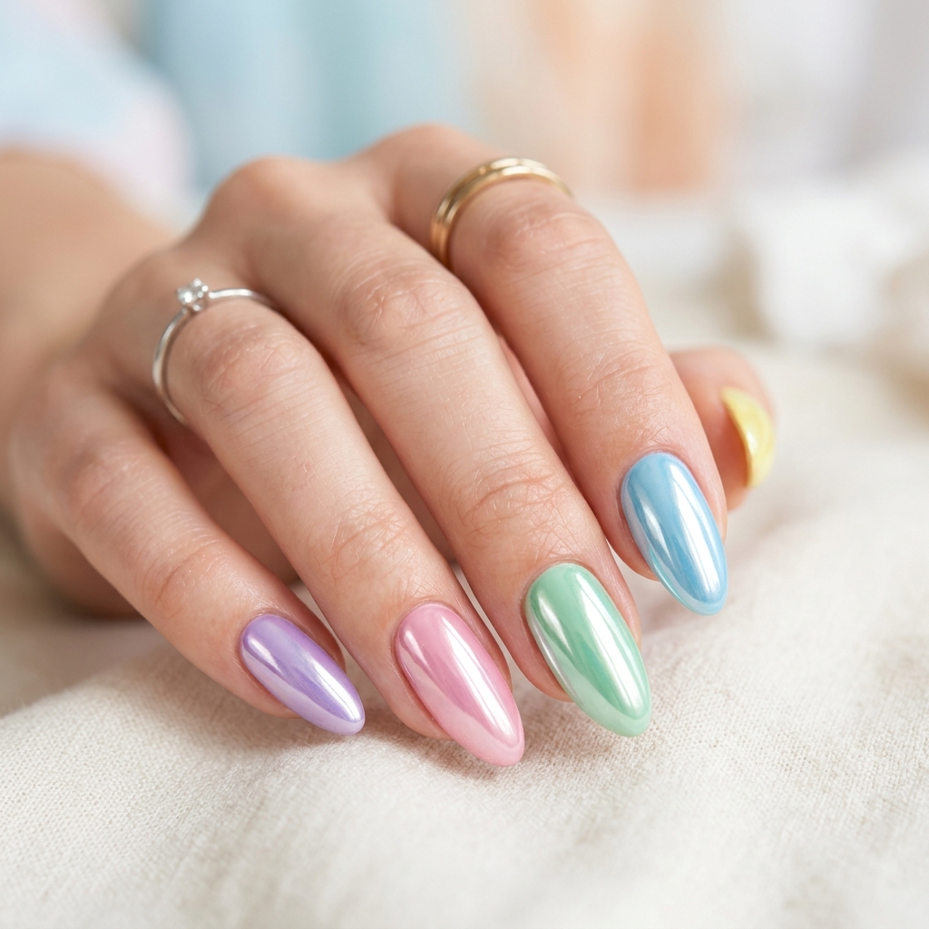 Chrome Spring Nails Ideas