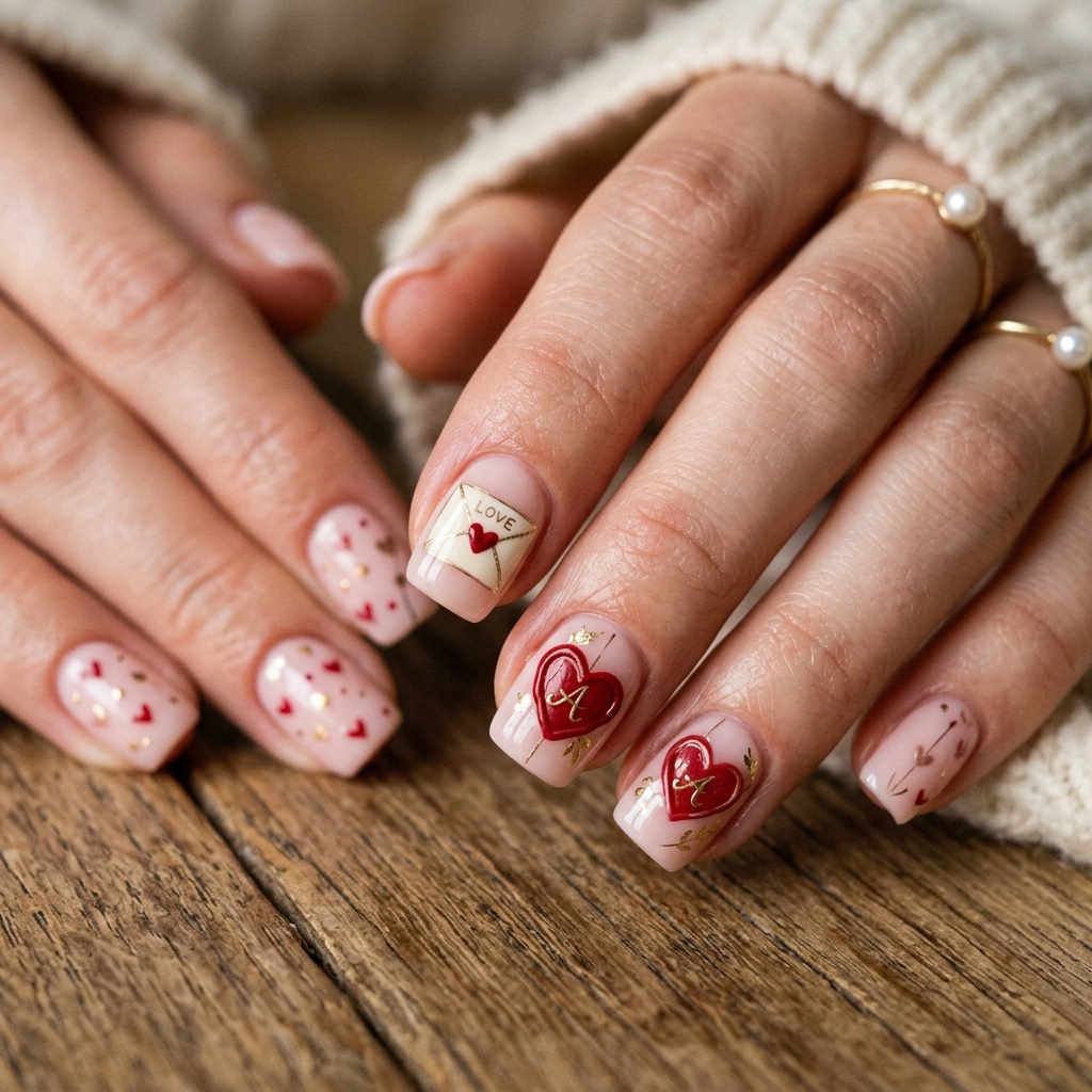 30 Valentines Nails Ideas to Fall in Love With 10 Love Letter Nail Ideas