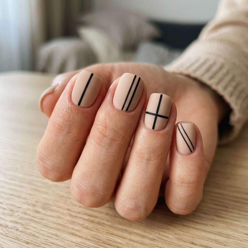 30 Simple Prom Nails Ideas for an Effortlessly Elegant Look 23 Simple Geometric Line Ideas