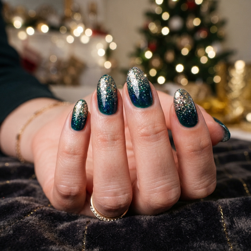 30 Winter Gel Nails Ideas You'll Want to Save 16 Glitter Ombre Winter Nails Idea