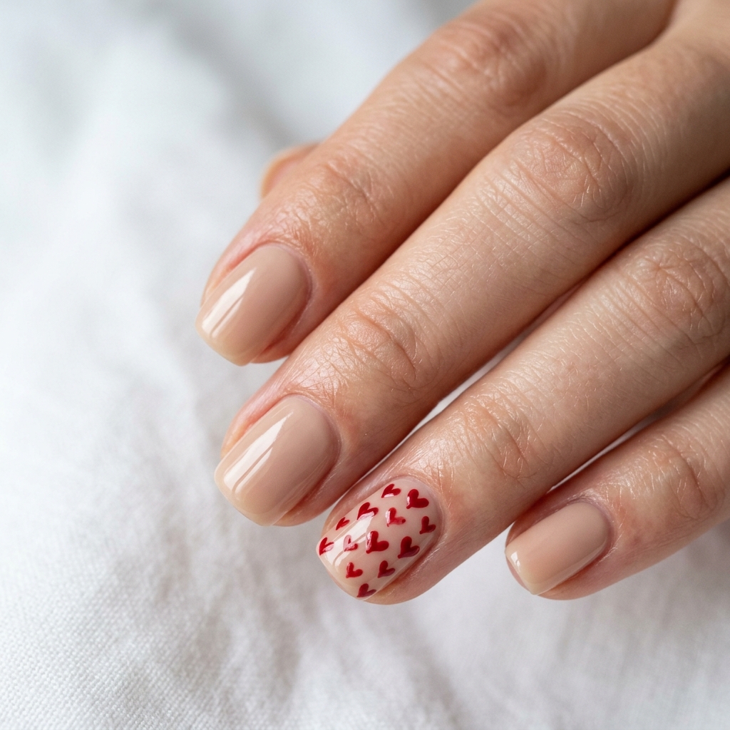 30 Valentines Nails Ideas to Fall in Love With 3 Heart Accent Nail Ideas