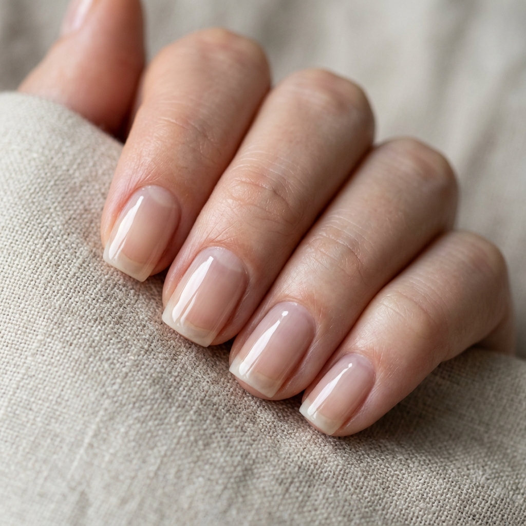 Sheer Glaze cute simple nails Idea

