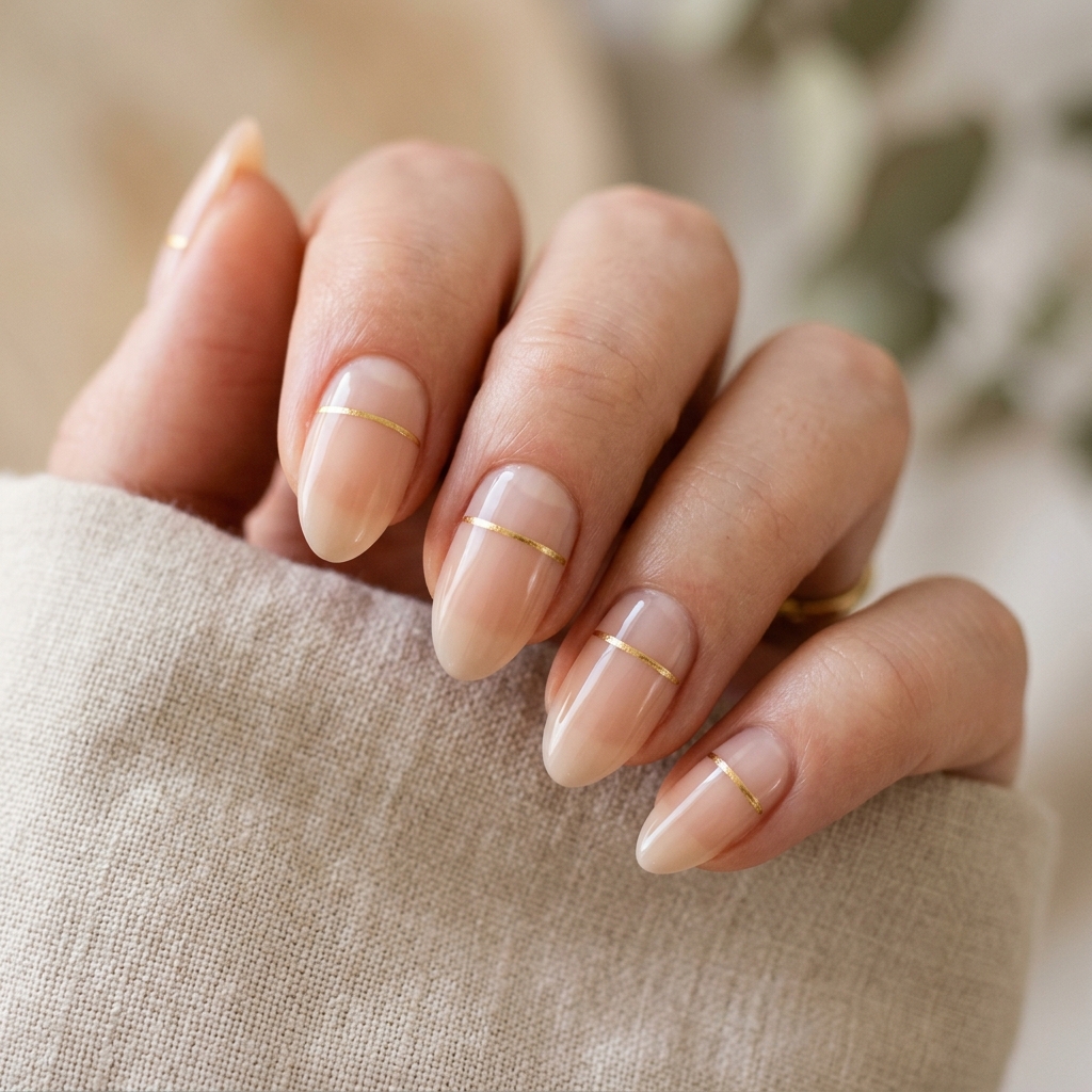 Single Line Accent Simple Summer Nails