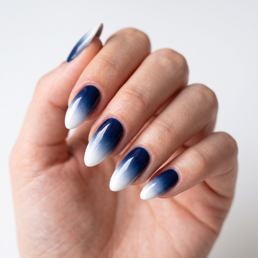 Dark Blue Nails Ideas: 30 Stunning Looks to Inspire Your Next Manicure 2 Ombre Navy Blue Nails Idea